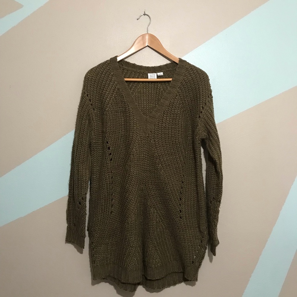 SOMEDAYS LOVIN Military Green Oversized Sweater